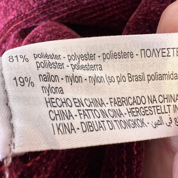 Zara Sweater Womens Size Medium Burgundy Soft Velour Corduroy Like Mock Neck - Picture 11 of 14